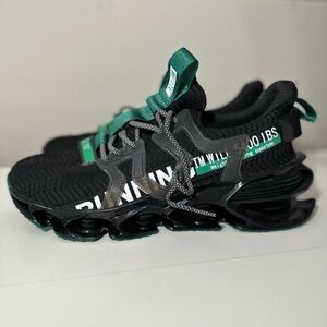 Weite Men’s Running Tennis Sneakers Black/Green Low Top Mesh Size 11.5M EU 45